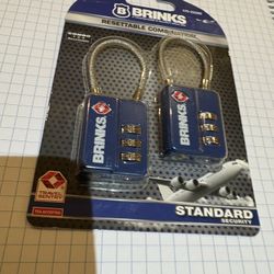 2-Pack Of Brinks TSA-Accepted 3-Dial Resettable Combination Luggage Padlocks