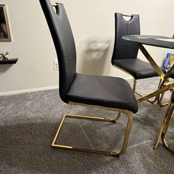 Black and Gold Dining Table set of 4