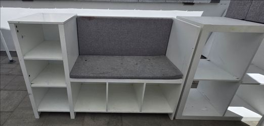 Toddler Bookcase Bench and Toy Storage Organizer with Seat and Back Cushion