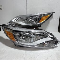 2012 To 2014 Ford Focus Chrome Headlights Luces Cromadas Focos Faros Micas Calavares
