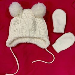Jan and Jul Bear Hat and Mitten Set