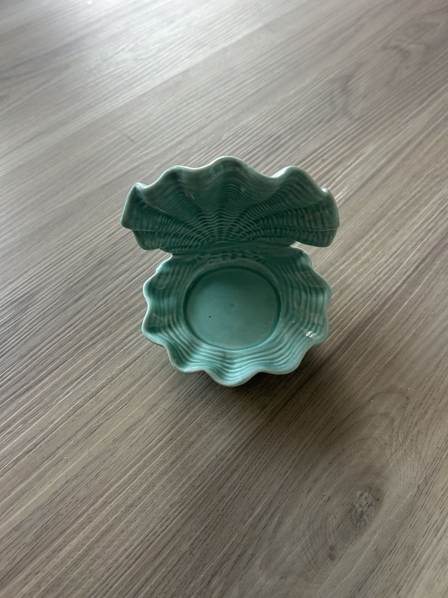Turquoise Seashell Clam Jewelry Holder Dish