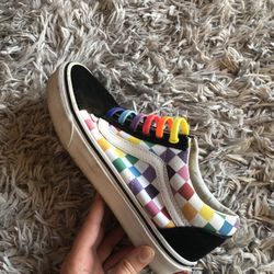 Rainbow Checkered Vans