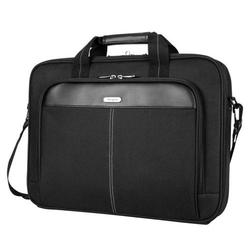 Targus Laptop Bag — Black 15.6" Classic Slim Briefcase Messenger Bag