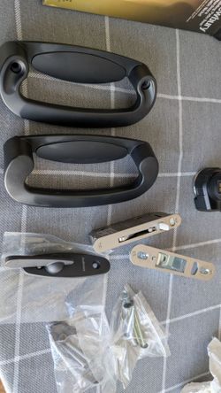new anderson tribeca sliding door handle latch and hardware set in black (stone)