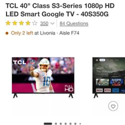 40" Tcl Roku Tv 6 Months Old. 