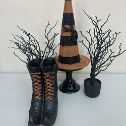 Halloween Witch Hat And Boots Set