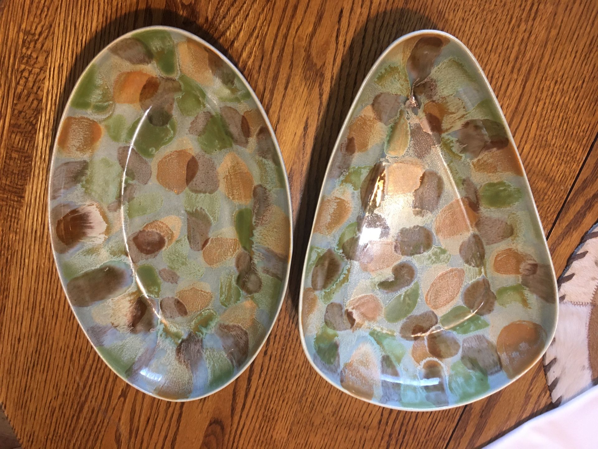 2 MADELINE ORIGINALS CALIFORNIA USA / MCM ART POTTERY CONSOLE DISH