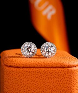 Moissanite Diamond Earrings platinum finished 90% off retail