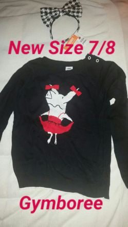 New Sz 7 8 Girls Olivia sweater & headband set from Gymboree Olivia the pig outfit