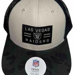 Las Vegas Raiders Camo Trucker Hat Snapback Black New Salute To Service