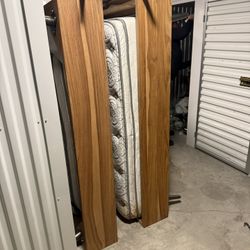 Two(2) Oak Wood Bed Frames With  Queen Size Mattresses