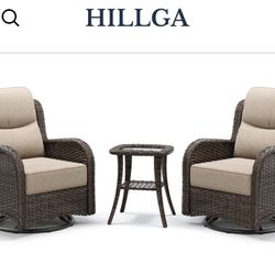 Hillga Luxury Outdoor Swivel Rocker Patio Chairs