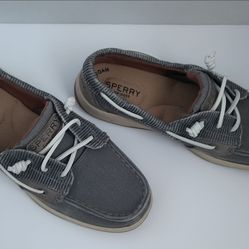 Women's Sperry Grey Top Sider Boat Shoes Size 6.5M