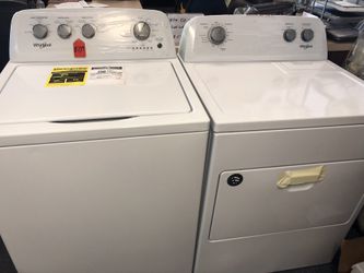 New scratch and dent whirlpool washer and dryer set. 1 year warranty