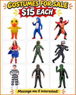 Halloween costumes! $15 each