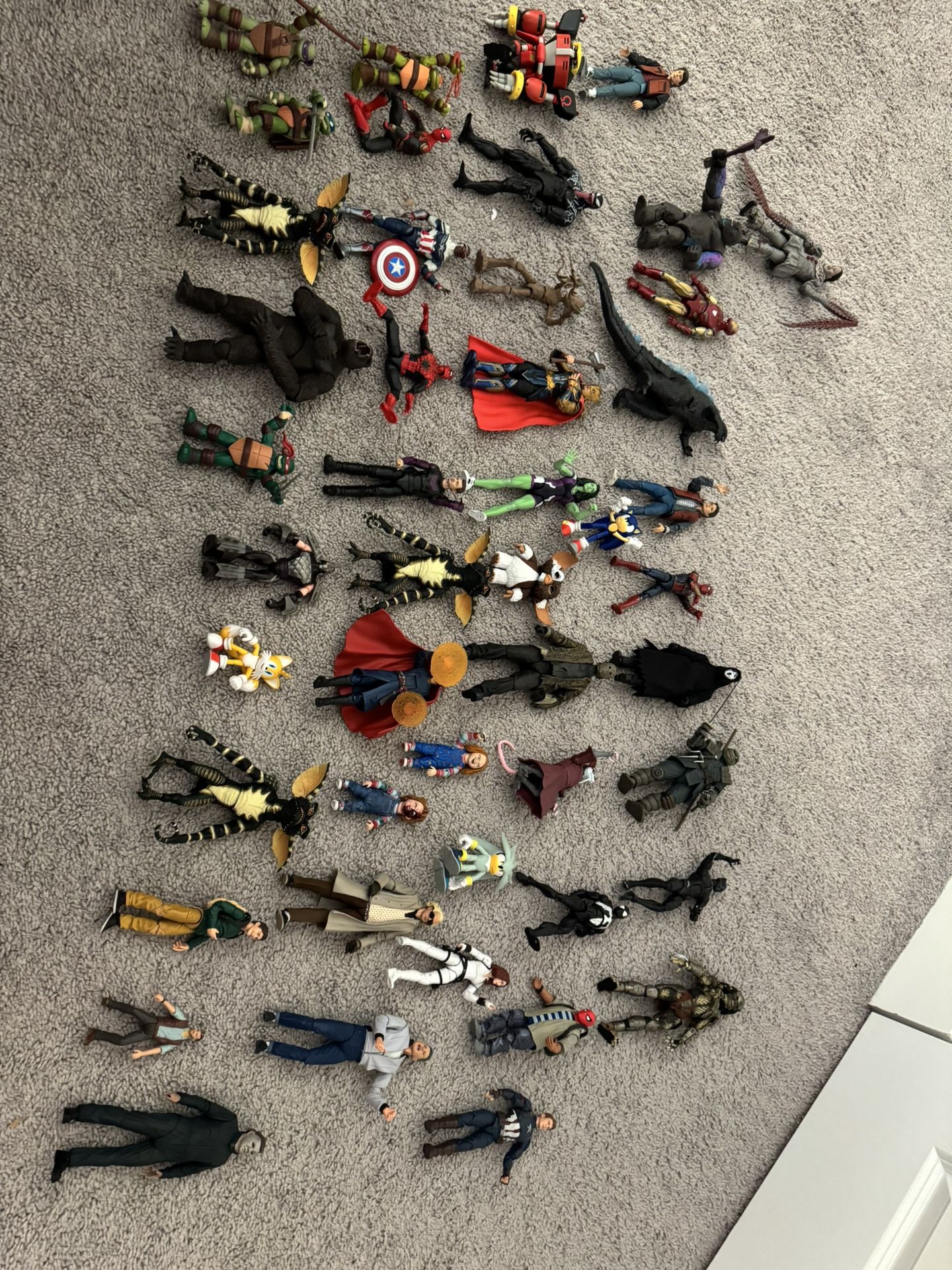 Box Full Of Action Figures From Neca, Hasbro, And Marvel Legends