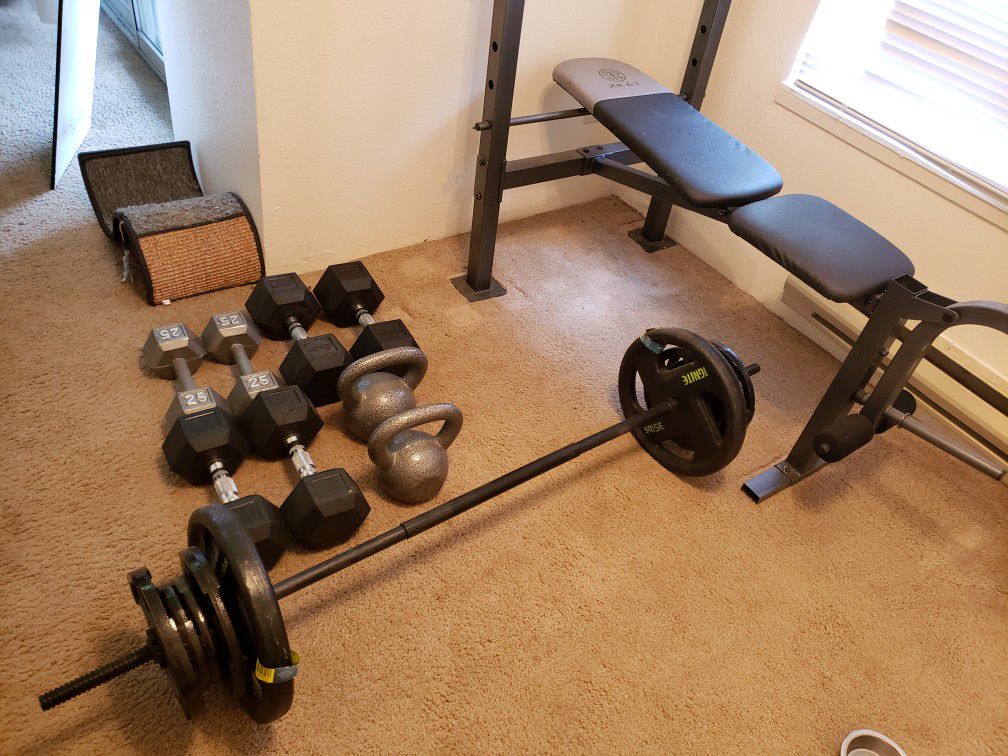 Weight set and Bench