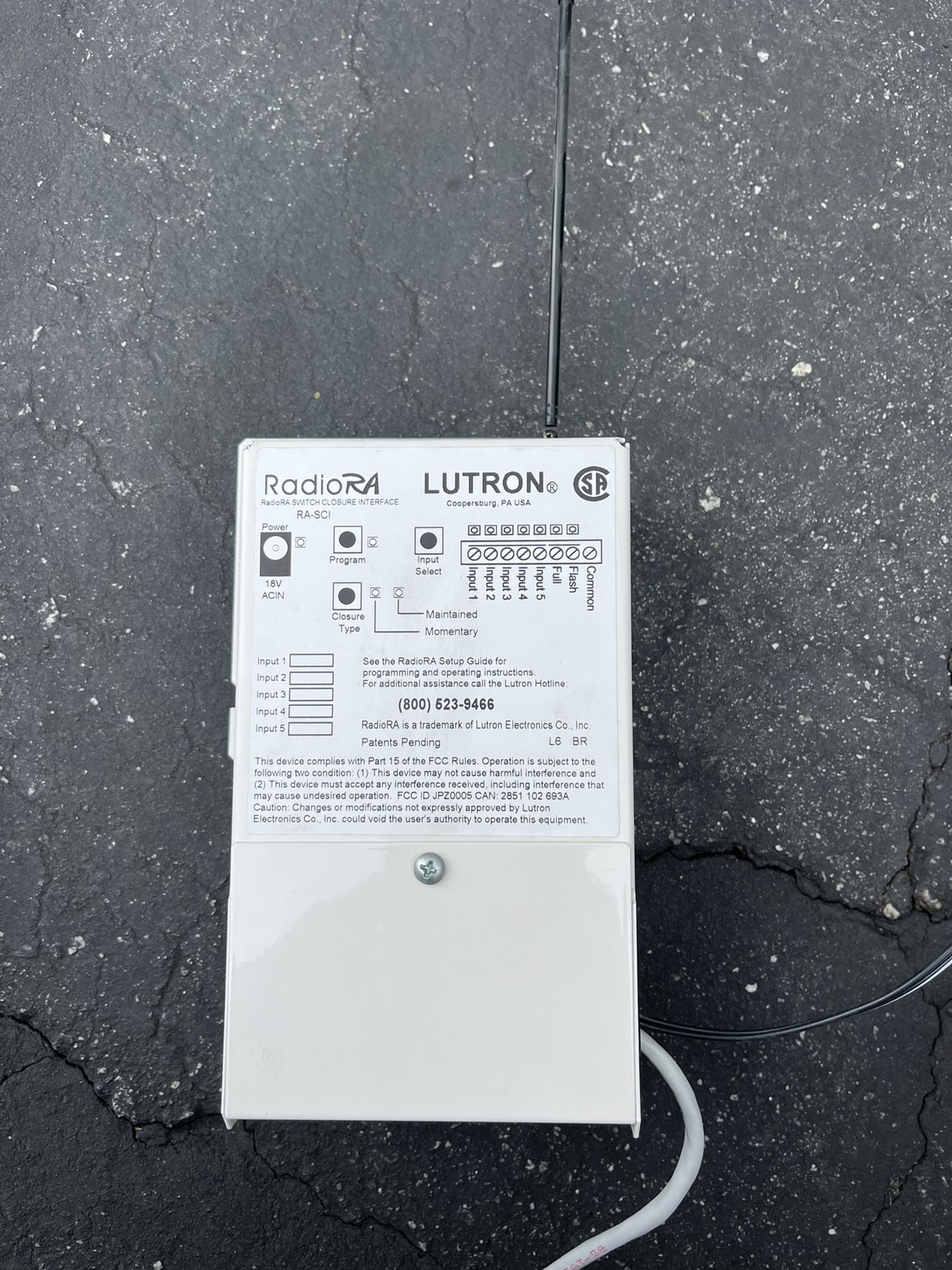 Lutron RadioRA Switch closure interface (RA SCI)