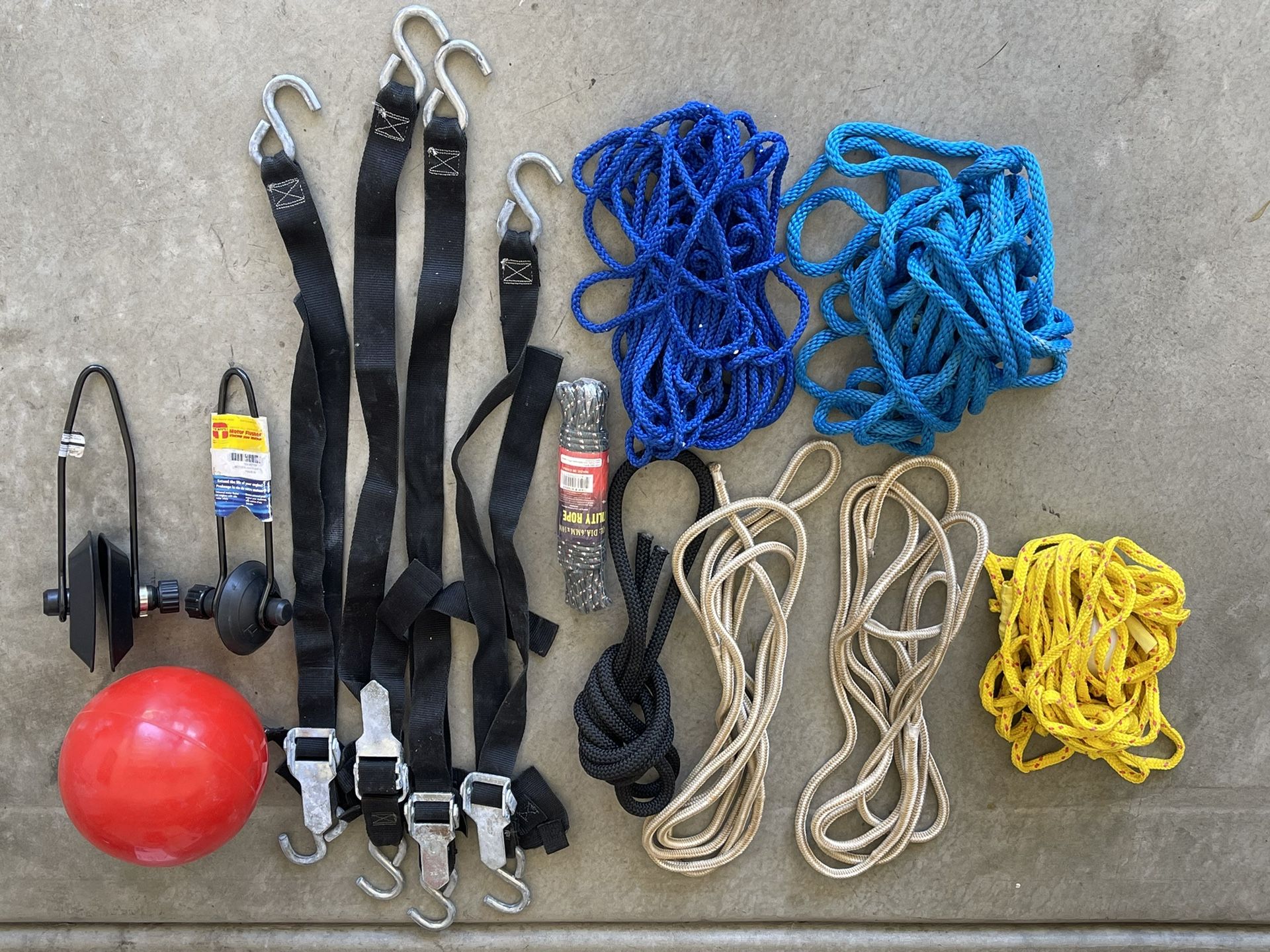 Boat Ropes, Straps and Motor Flusher Ear Muffs