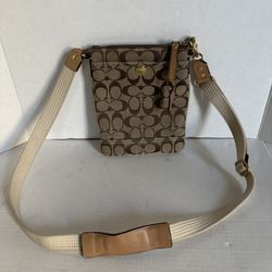 Y2K Coach Signature Jaquard Canvas Crossbody Bag