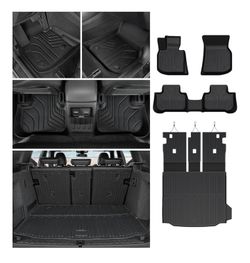 Floor Mats for BMW X3 G01 2018-2024 - All Weather Floor Mats - Trunk Cargo Liner with Backrest Protectors - Full Coverage Set (does not fit X3 30e)