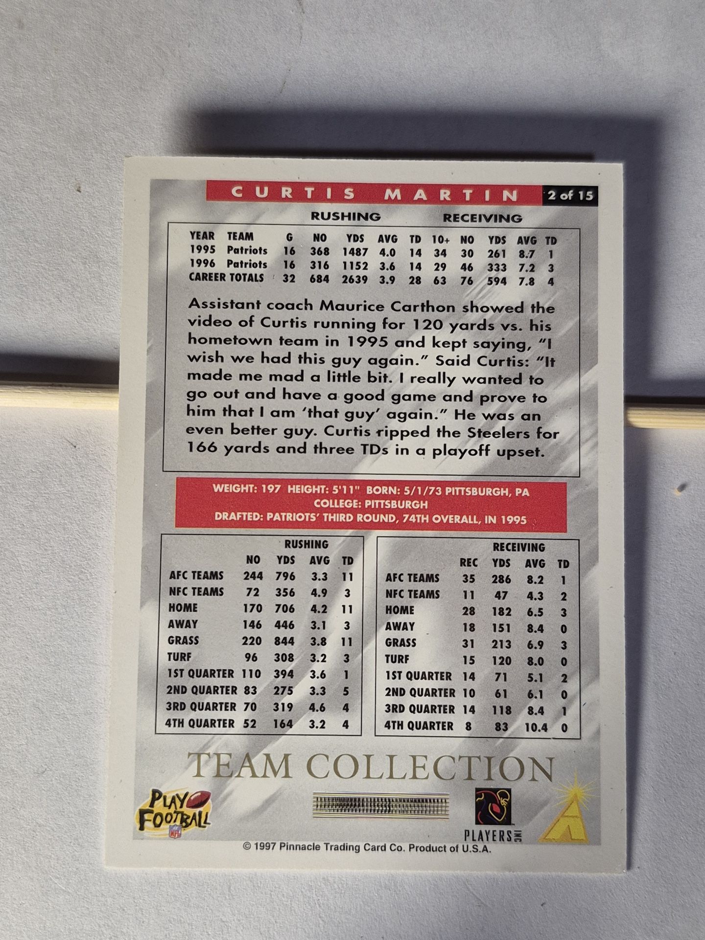 Two Copies Of 1997 Score Curtis Martin #88
