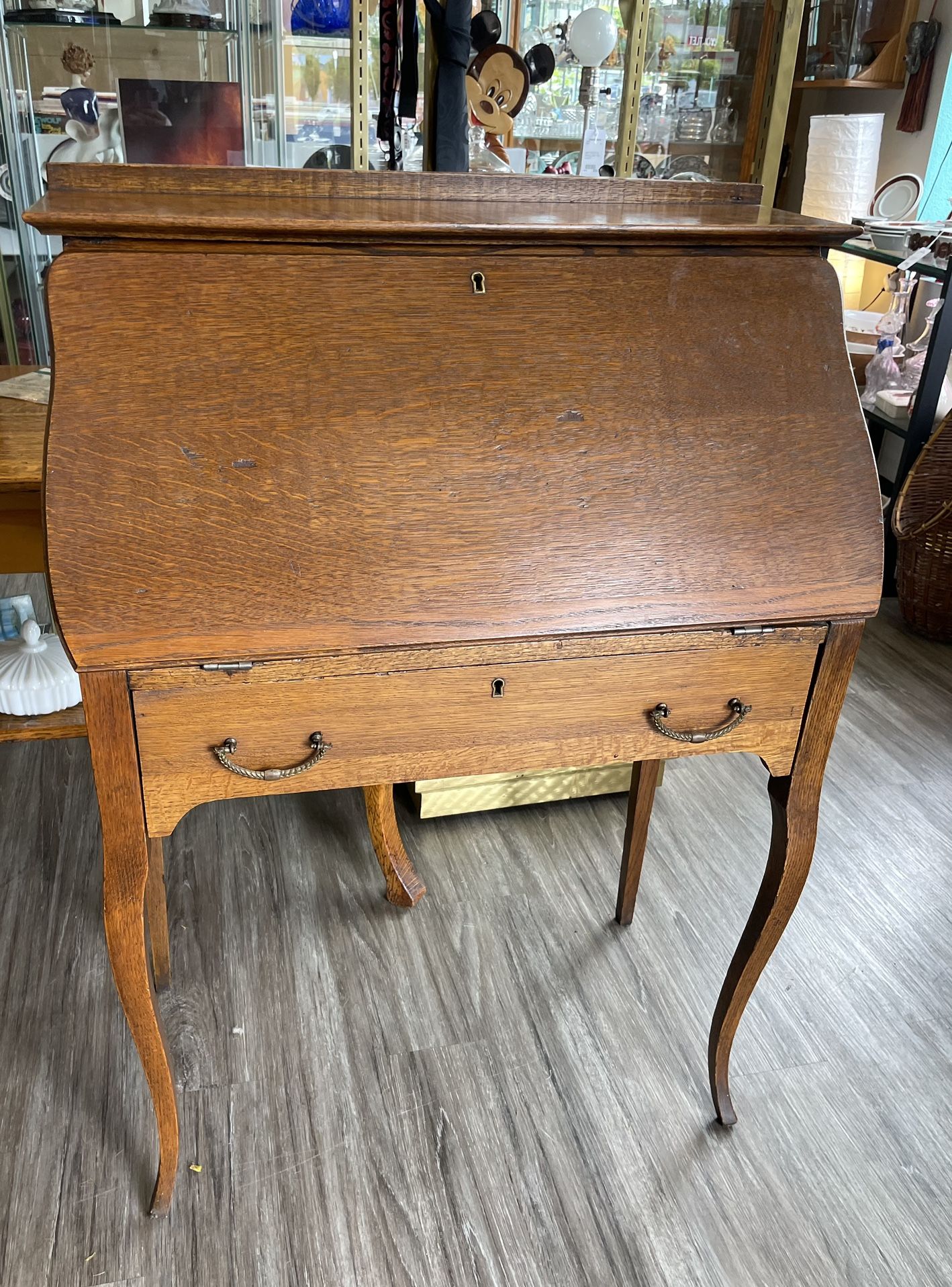 Beautiful Antique Oak Small Secretary Desk