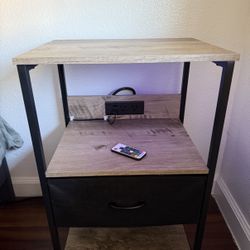 Set of 2 - LED Nightstands with Charging Station