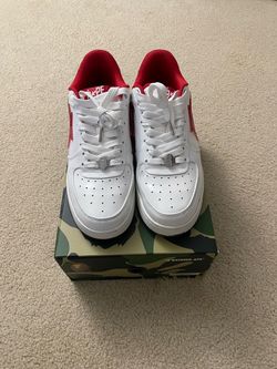 A Bathing Ape BAPE STA Low Patent Leather "White/Red" Men’s 12