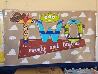 Hand Painted Banner Toy Story