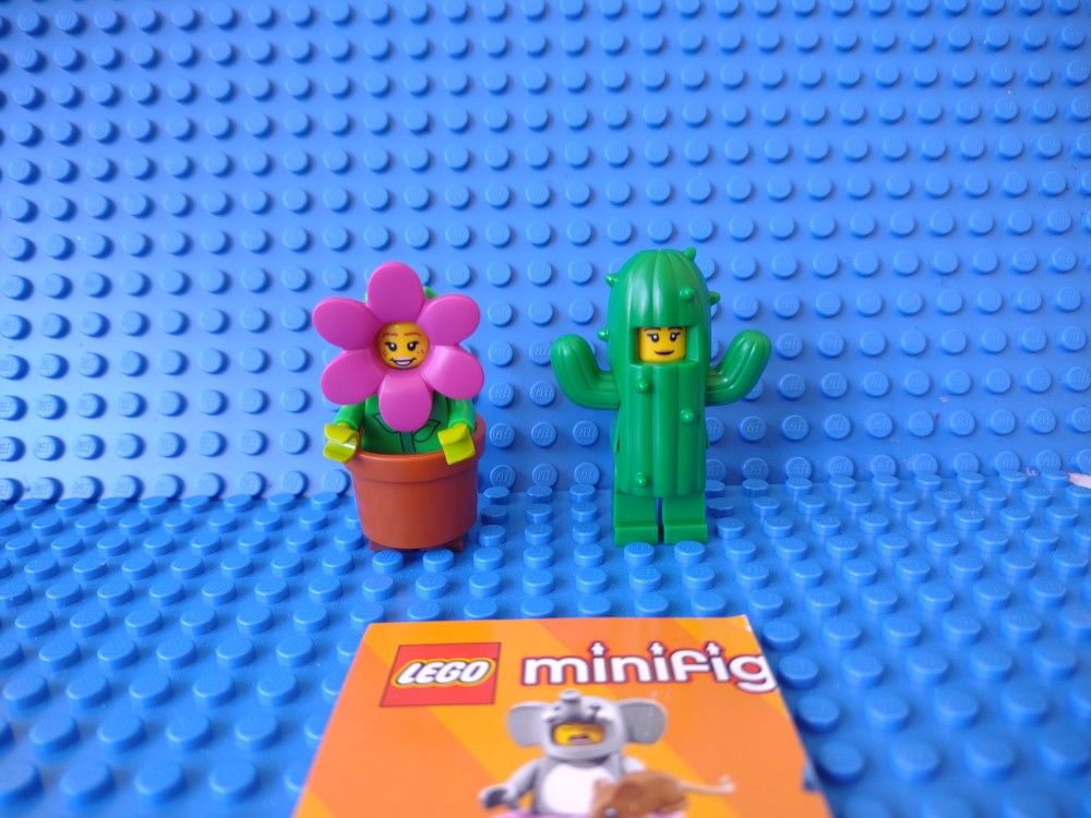 Lego Series 18 Flowerpot Girl And Cactus Girl Minifigure Bundle