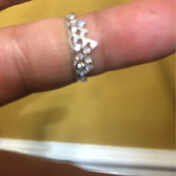 Sterling silver 925 Crown ring size 4