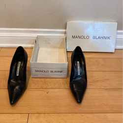 Black Suede Manolo Blahnik Heels