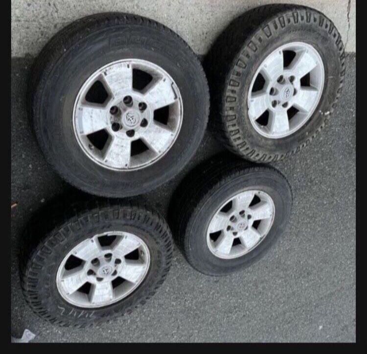 4 X 265/65r17 6x5.5 6x139.7  Stock Tacoma Tundra 4Runner Sequoia Rims Wheels Yukon Tahoe Good 80% Treads Tires!!!!!