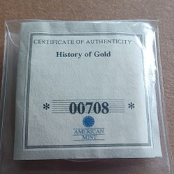24k Gold-proof MedalCoin-History of Gold-