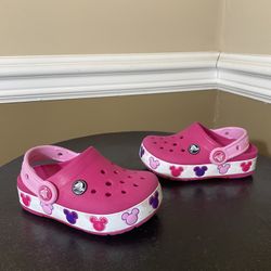 Crocs Kids size 8C Pink Minnie Mouse Mickey Preowned Disney Brand