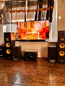 SPEAKERS TOWERS AND PIONEER RECEIVER