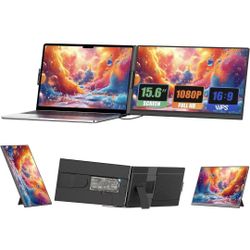 Brand New     Laptop Screen Extender, 15.6" IPS FHD 1080P Laptop Monitor Extender, Portable Monitor for Laptops, TYPE-C Travel Dual Screen with Adjust
