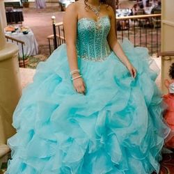 Aqua Blue Quinceanera Cocktail Party Sweet 16 Dress
