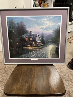 Limited Edition Thomas Kinkade Moonlight Lane Framed Print