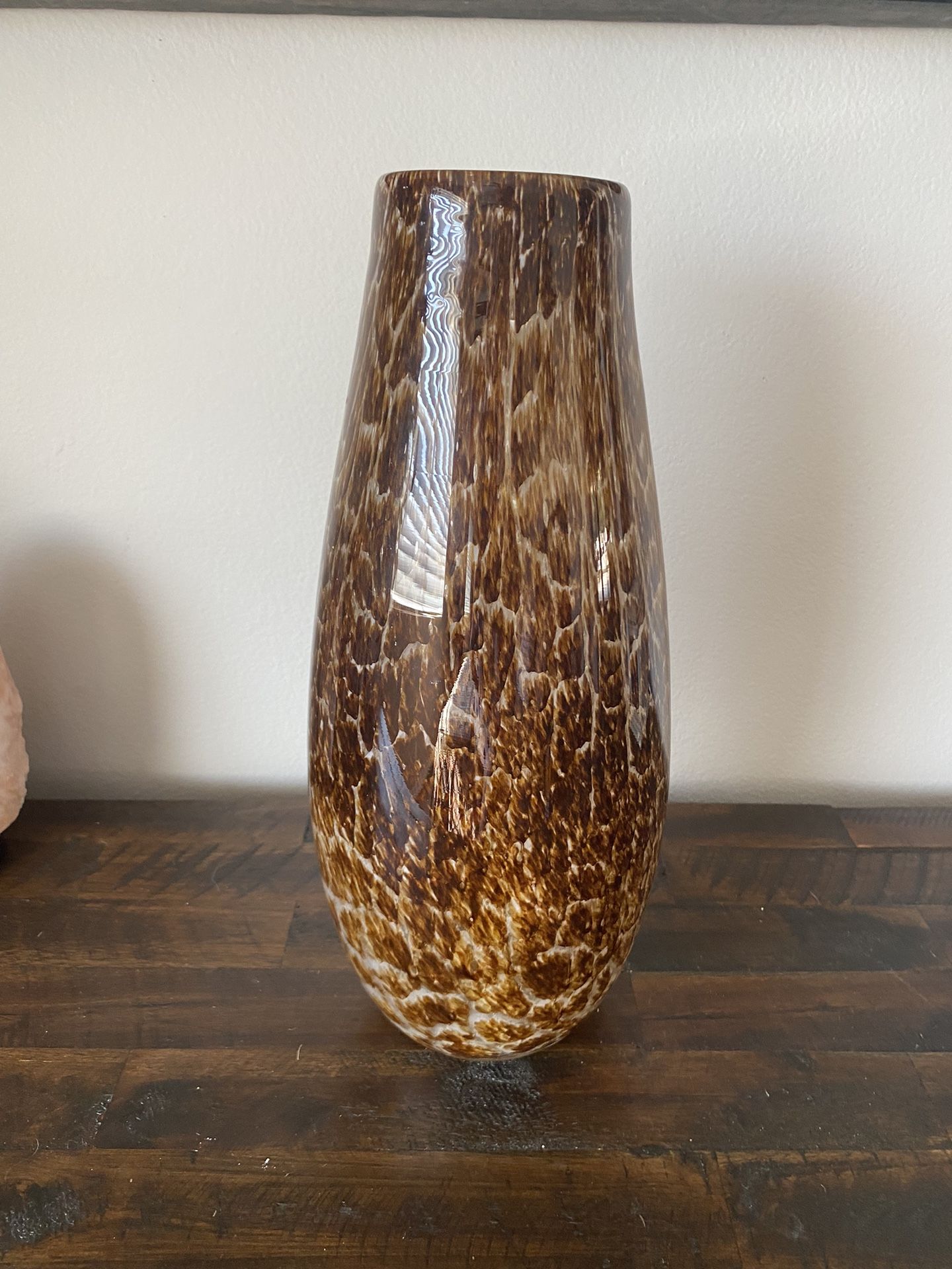 Beautiful Large Leopard Hand Blown Vase