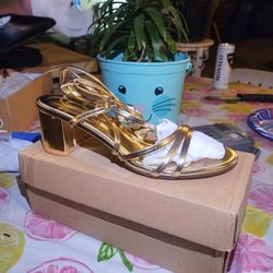 Gold Strap Heel 