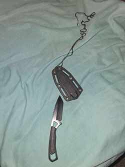 Neck Knife with Sheath and Ball Chain