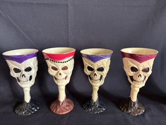 Skull Goblet Cups Set of 4