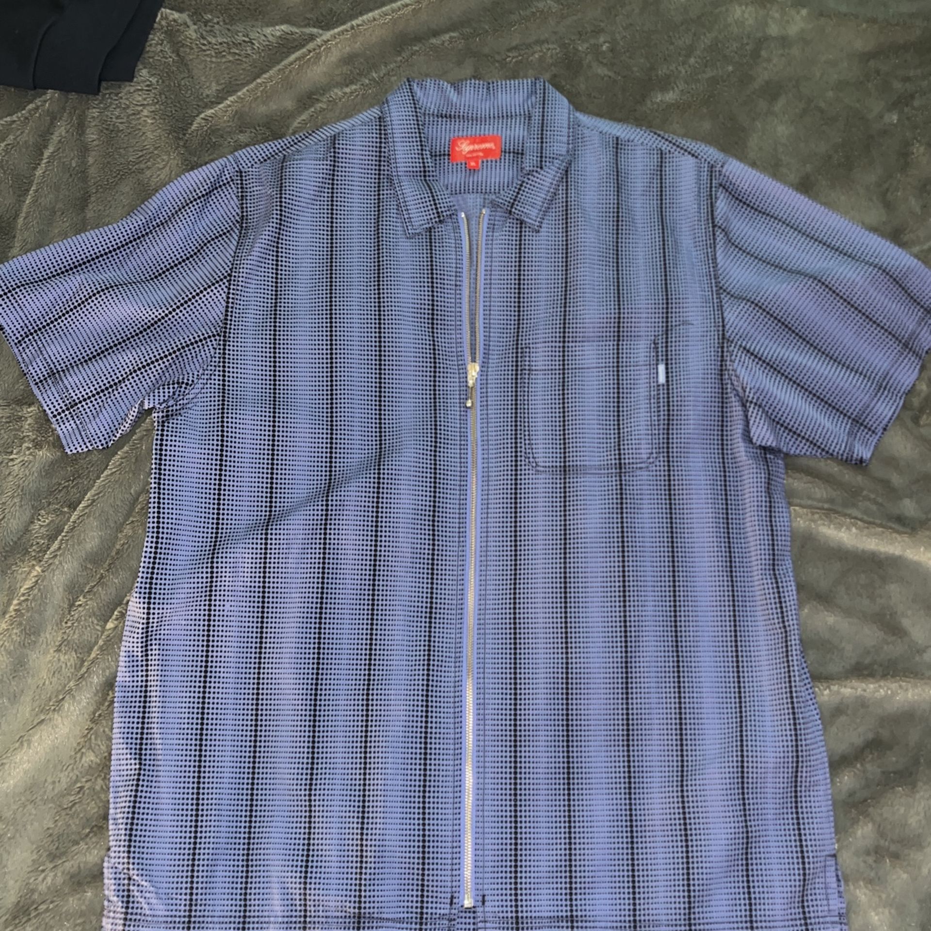 Supreme Short Sleeve Zipper Dress Shirt
