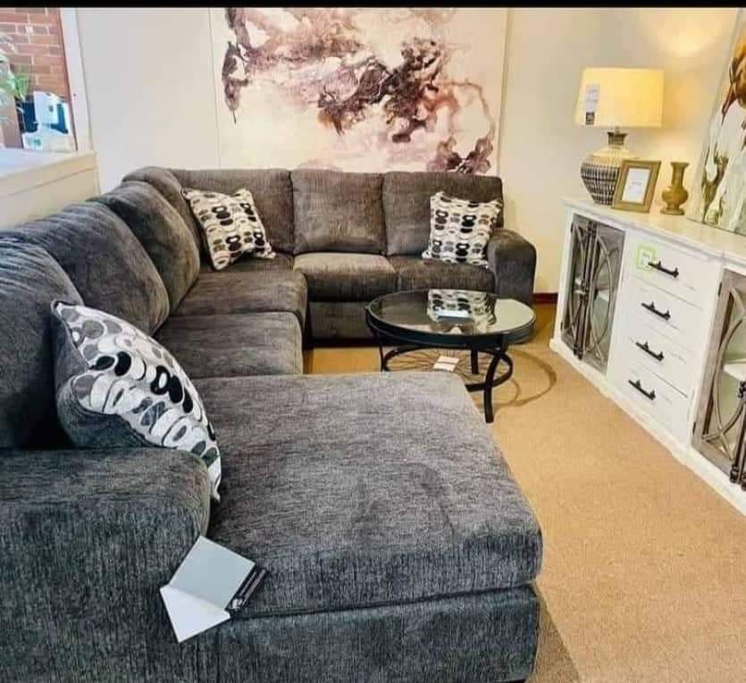 🍄 Ballinasloe 3 Piece Sectional With Ottomann | Gray Color | Amor | Loveseat | Couch | Sofa | Sleeper| Living Room Furniture| Garden Furniture |Patio