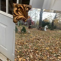 Large Vintage Mirror Ornate Gold Frame Accents