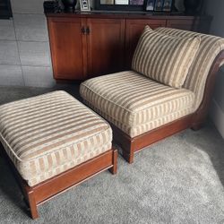 Bassett Furniture Chair and Ottoman (custom)
