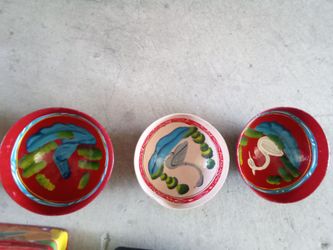 Red 3 bowl set 3D printed